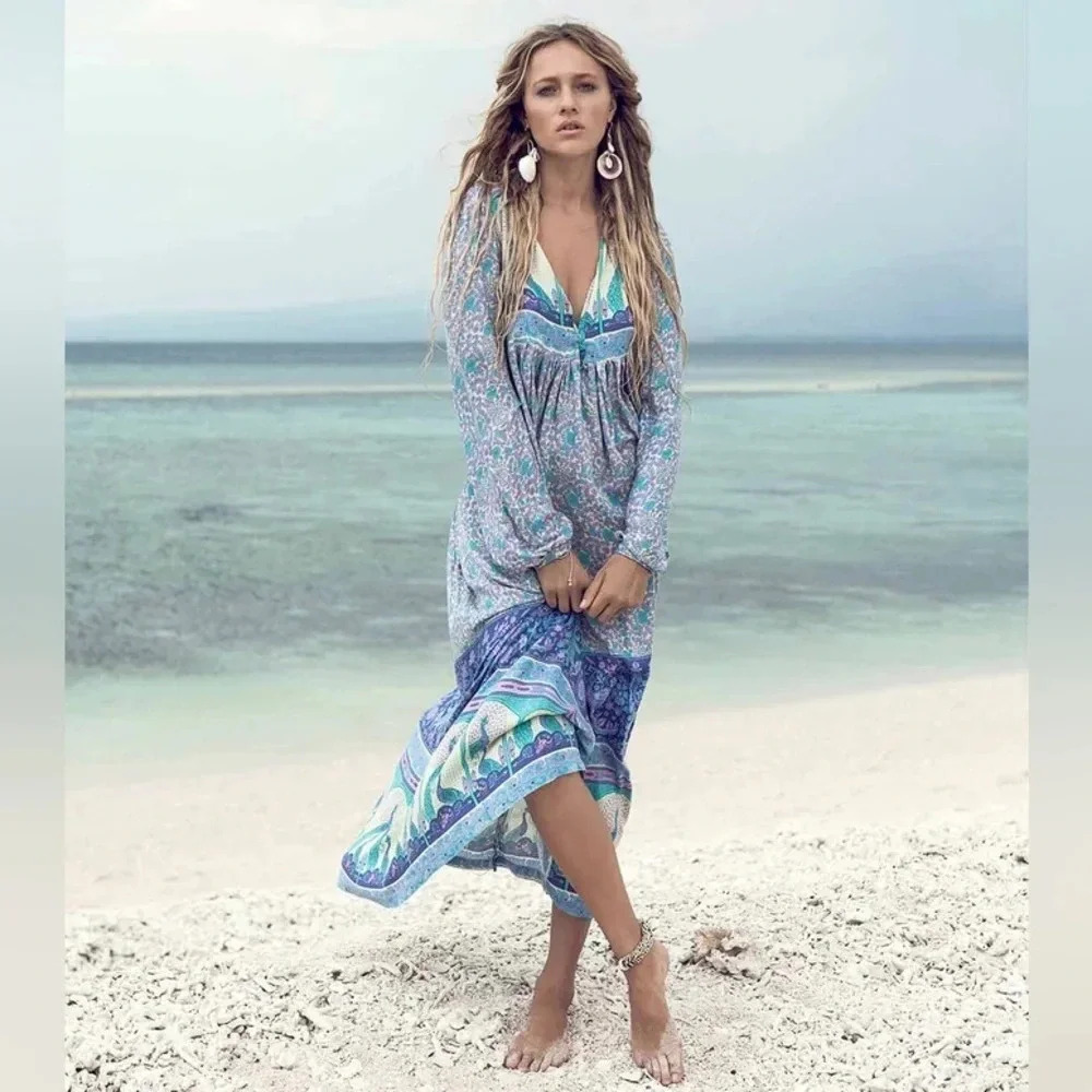 Spell and the Gypsy Collective Xanadu Boho Maxi Dress Original Release Peacock